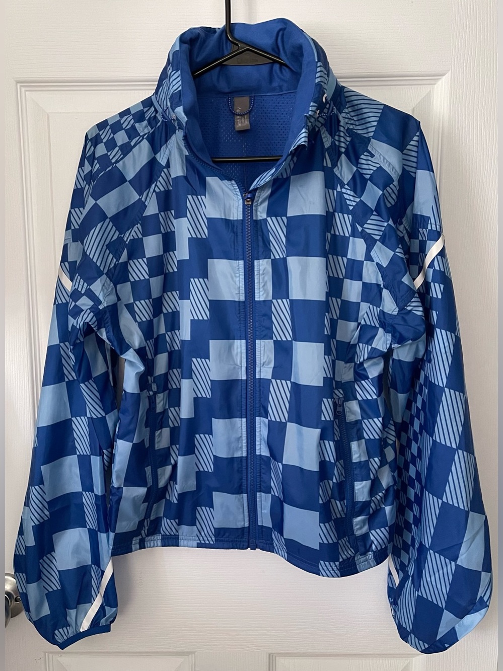 💃 SWEATY BETTY Pack Away Blue Textural Shift Lightweight Jacket Size XS NWT